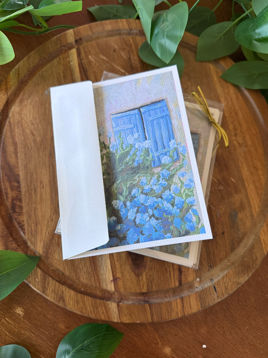 Periwinkle Window Greeting Cards