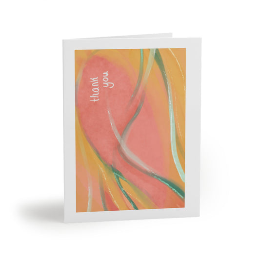 Coral Thank You Greeting Cards